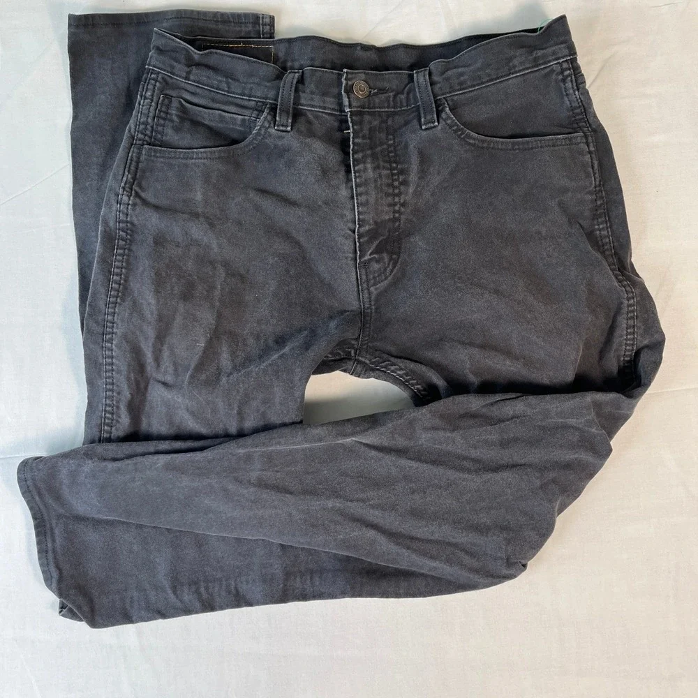 Levis Workwear Fit Men 33x30 Black Excellent Canvas Straight Leg Pants PC9-01111